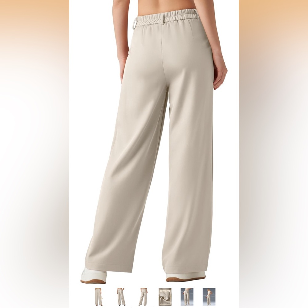 Women's Wide-Leg Dress Pants in Light Beige